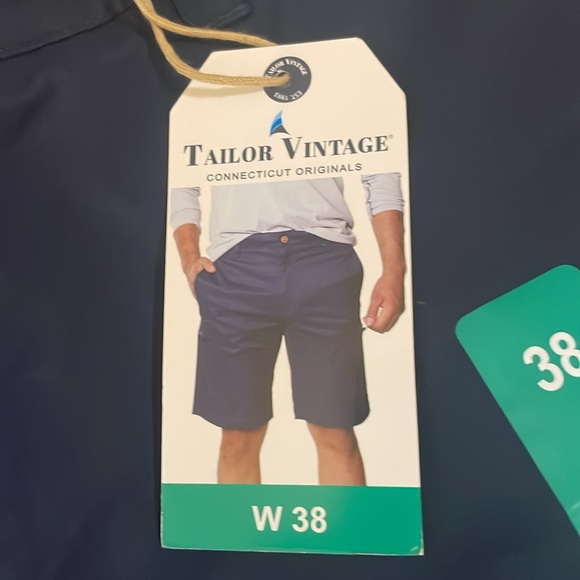 Tailor Vintage Men’s SZ 38 Luxe-performance Navy Blue 4 Pocket Shorts NWT - Picture 7 of 16